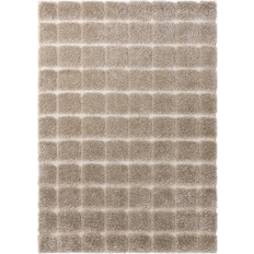 Ellos Ryatæppe Alba Check Shaggycarpet Beige 160x230cm