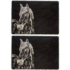 Grey Place Mats 2 Slate Mats Set of 2 Place Mat Black, Grey
