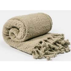 OHS Sherpa Fleece Throw Blanket 125 x 150 cm - Sage Blankets Green