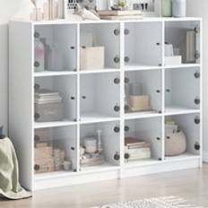 Berkfield Home Bookcase With Doors White 136 x 37 x 109 cm Book Shelf