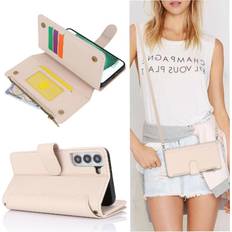 Mobile Phone Accessories GANGXUN Flip Case for Samsung Galaxy S22 Plus Rfid Blocking Short and Long Strap Wallet