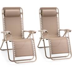 VonHaus Set of 2 Zero Gravity Chairs 110cm H x 65cm W x 90cm D