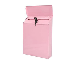 Letterboxes on sale Tauoh Moresk Wall Mounted Mailbox Lockable Wall Collection Box Pink