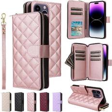 GANGXUN Rose Gold Wallet Case for iPhone 14 Pro Max