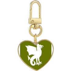 Wallets & Key Holders DIYthinker External Ferocious Snake Art Deco Fashion Gold Heart Keychain - Metal Keyring Holder