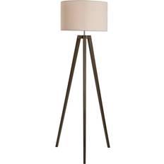BHS Keeley Wooden Tripod Dark Brown Floor Lamp