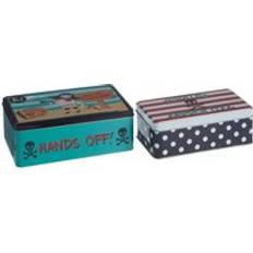 Set Of 2 Pirate Storage Tins