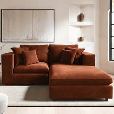 Orange Sofas Solace+Co Asher 3 Seater Burnt Orange Chenille Sofa