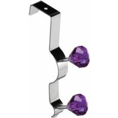 Purple Hallway Furniture & Accessories Premier Housewares Over Door Purple Diamantes Double Coat Hook
