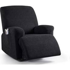 Svarta Sofföverdrag INF Stretch Sofffodral Mjuk Polyester Ensits - Svart Sofföverdrag Svart