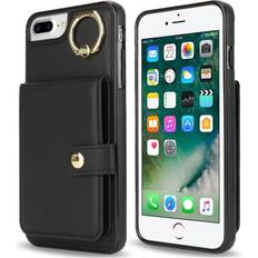 Apple iPhone 7 Plus/8 Plus Wallet Cases GANGXUN Case for iPhone 7 Plus 8 Plus Wallet Shockproof Ring RFID Card Slot