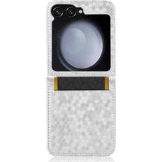 GANGXUN Case for Samsung Galaxy Z Flip 6 Geometric Pattern Magnetic Clasp Leather Wallet Cover