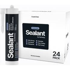 Hybrid Polymer Sealant Adhesive Waterproof Anti Mould Shower Bath Construction 24 Pack Clear