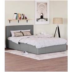 Lisbon Small Double Ottoman Faux Leather 870 x 1280 x 2000 mm - Grey