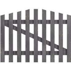 Living and Home Outdoor Arched Wooden Garden Gate Fence Door 120x90 cm Grey