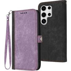 Samsung Galaxy S25 Ultra Wallet Cases GANGXUN Purple Case Compatible With Samsung Galaxy S25 Ultra