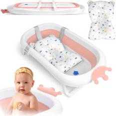 Badbaljor Ricokids Babybadkar Med Kudde RK-280 Vit/Rosa