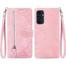 Mobile Phone Accessories GANGXUN Pink Case Compatible With Samsung Galaxy A16 5G Multi-color Multi-card Slot Flip Zipper Style Wallet Business