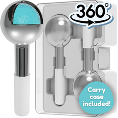 White Ice Rollers & Cryo Globes Chronus Facial Treatment Ice Ball Unbreakable Steel Ice Ball with Carrying Case