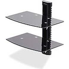 Dual Floating Wall-Mounted AV Shelves