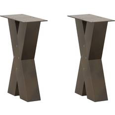 Stål Bordben vidaXL Sofabordben X-Formet 2 Stk Naturstål 28x(42-43) cm Stål Bordben