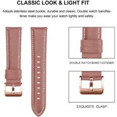 Rose Gold Leather Band for Samsung Galaxy Watch 6 Pink
