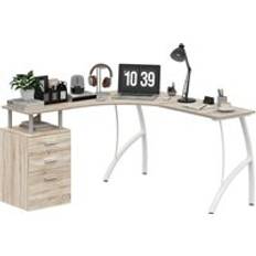 Yellow Writing Desks Homcom L-Shaped Corner PC Table with Drawer Writing Desk