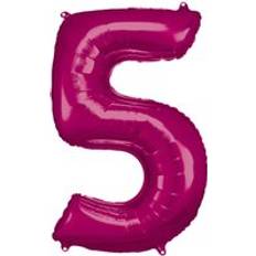 Pink Number Balloons Anagram Metallic Number Balloon Pink One Size