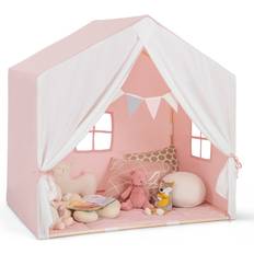 Casart Kids Play Tent with Washable Cotton Mat and Flag Banner 131 cm