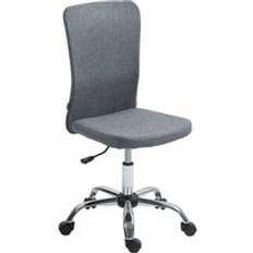 Linen Office Chairs Homcom Armless Computer Desk Grey Office Chair