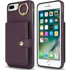 Apple iPhone 7 Plus/8 Plus Wallet Cases GANGXUN Case for iPhone 7 Plus 8 Plus Wallet Shockproof Ring RFID Card Slot