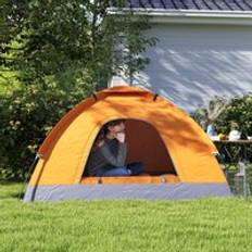 OutSunny Tents OutSunny Camping Tent for 2 Person Dome Tent with Storage Pocket Orange