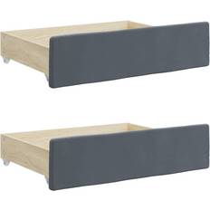 Indbyggede opbevaring Sengerammer vidaXL Bed Drawers 2 Pcs Dark Grey Engineered Wood And Velvet
