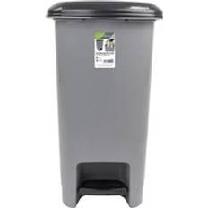 Slim Plastic Lidded Foot Pedal Waste Bin 60L Grey