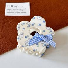 Blue Hair Clips Veishet Charming Blue Floral Claw Clip For Girls