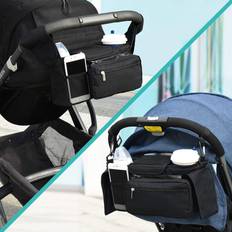 Universal Organizer Zeuxo Universal Baby Pram Stroller Organiser Caddy Organizer Storage Accessories Bag Black