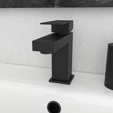 Black Basin Taps Nes Home Square Single Lever Bathroom Matte Basin Mono Mixer Tap Black