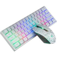 Keyboards Greenzech White Wireless 61 Keys RGB Keyboard