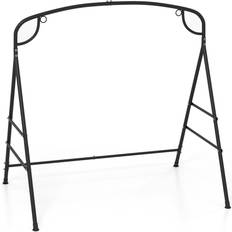 Metal Canopy Porch Swings Costway Patio Metal Swing Stand Heavy-Duty A-Shaped Porch Swing Frame w/ Double Side Bar