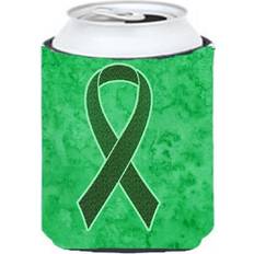 Green Bottle Coolers CoolCookware Emerald Green Ribbon Awareness Can or Hugger 12 Oz Bottle Cooler
