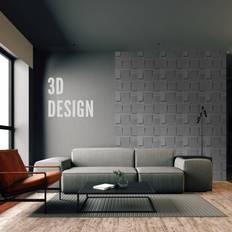 NOVECRAFTO Set of 18 3D Panels 50x50cm Geometric Squares Design Wall Decor