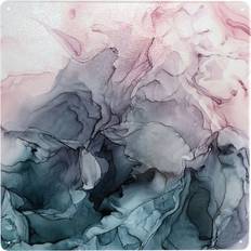 Grey Wall Decor WHIBOS Blush And Payne's Grey Flowing Abstract Painting 12x12 in Décor Wall Decor
