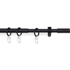 Bestlivings Stilgarnitur Schwarz 120-220cm Vorhangstange Ø16mm