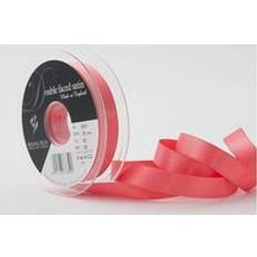 Coral 15mm x 20m Double Face Satin Cake Ribbon Red Pink