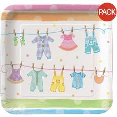 Clothes Line Baby Shower Dinner Plate Pack Of 8