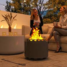 Metal Fire Pits & Fire Baskets OutSunny 48.5cm Smokeless Wood Burning Firepit Metal Fire Pit Dark Grey