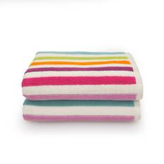 Allure Bath Fashions Cali Multicoloured Striped Towels Pack Of 2 Bath Towel Multicolour