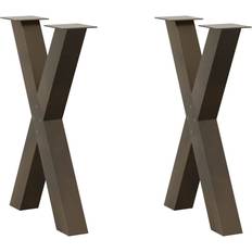 Natural Table Legs vidaXL Dining Legs X-Shaped 2 pcs Table Leg