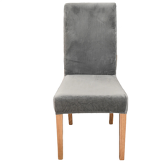 Velvet Loose Chair Covers HOD Home Velvet Plush Stretch Slipcover Elastic Spandex Loose Chair Cover Grey