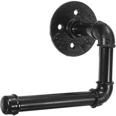 Greenzech Industrial Rustic Style Iron Pipe Wall Mount Toilet Tissue Paper Roll Holder Towel Bar